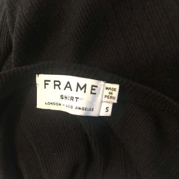 Frame Denim Black Ribbed Le Scoop Back Tee Shirt - Picture 9 of 9